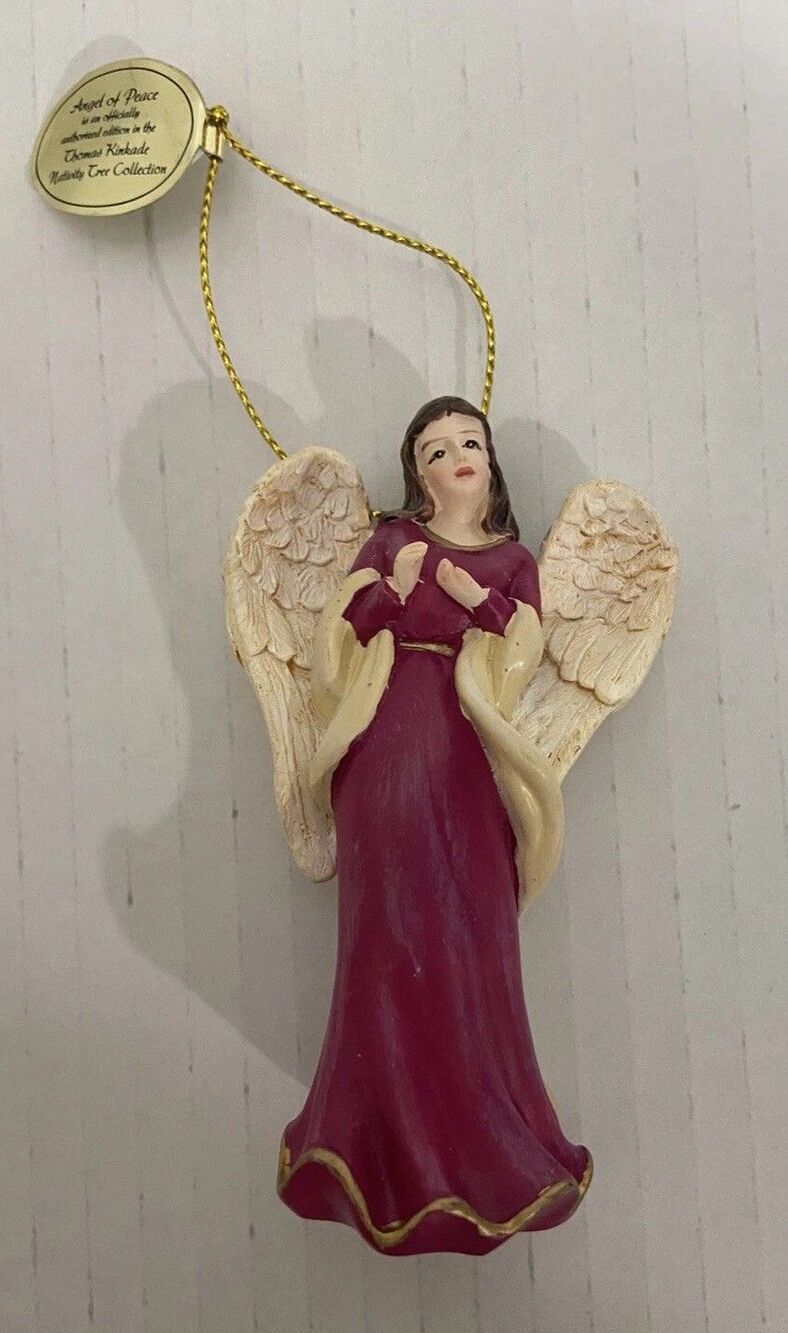 Thomas Kinkade Nativity Tree Collection Angel Of Peace 4" Christmas Ornament